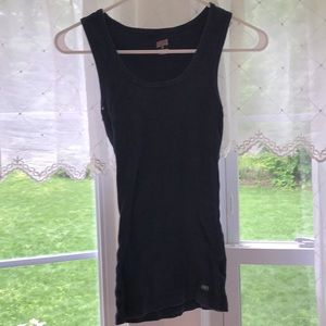 Navy blue ribbed tank top